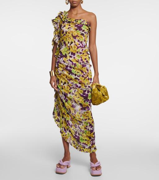 DRIES VAN NOTEN Leather Platform Thong Sandals In 403 Lilac