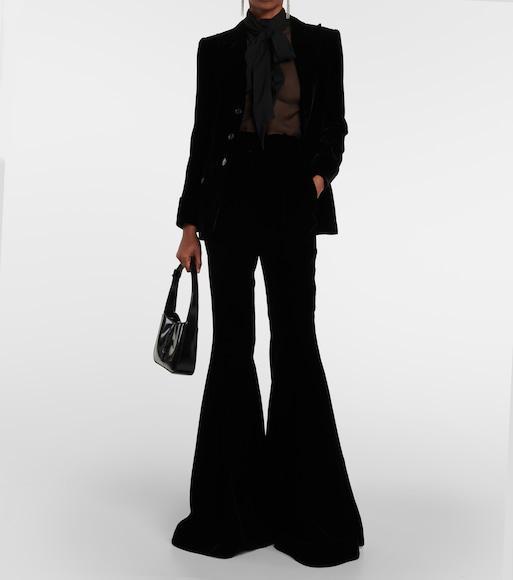 SAINT LAURENT Loulou Chain Tassel Earrings In Silver