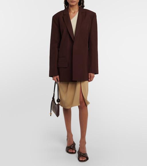 JACQUEMUS Asymmetrical Crop Top In Light Beige