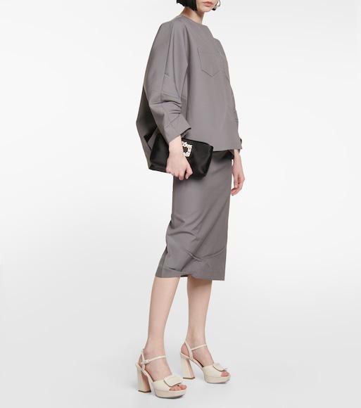 ROGER VIVIER Rv Nightlily Mini Satin Shoulder Bag In Black