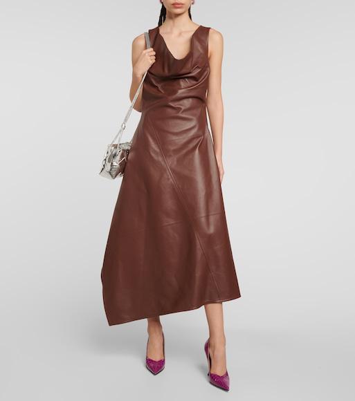 BOTTEGA VENETA Knot Leather Mules In Green