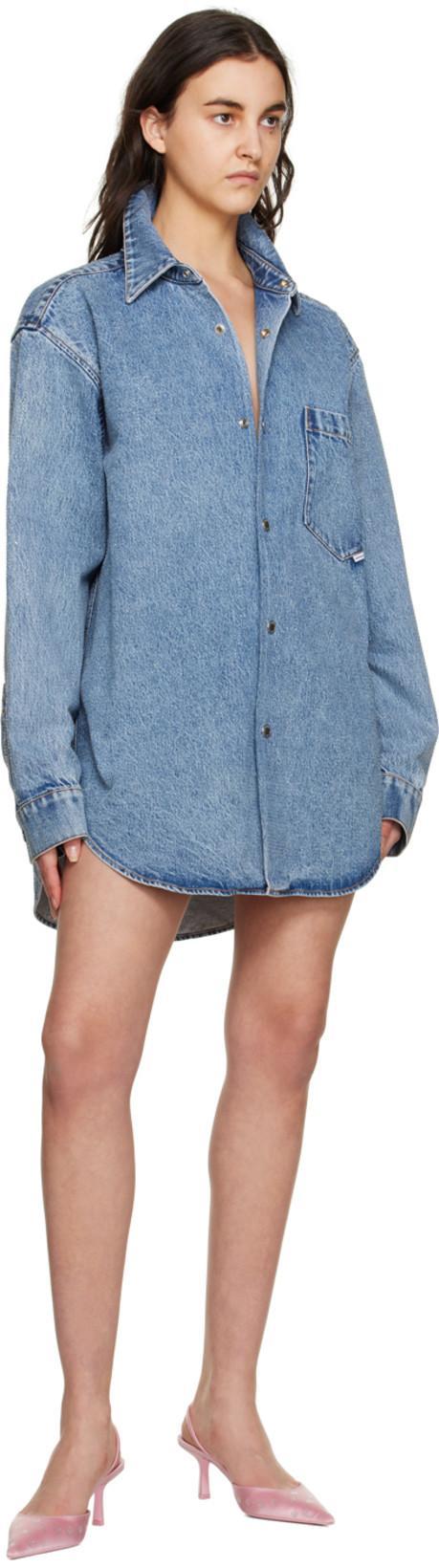 ACNE STUDIOS A-line Denim Skirt In Mid Blue