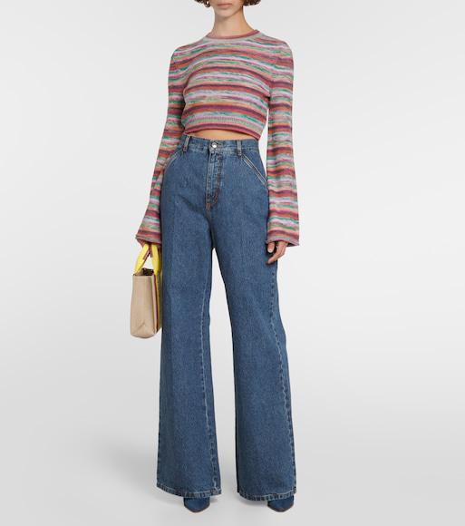 CHLOÉ High-rise Wide-leg Jeans In Blue