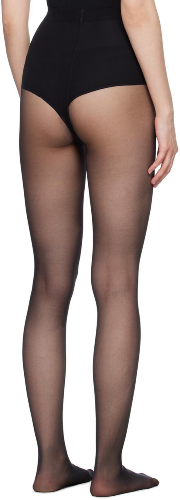 WOLFORD Fitted Turtleneck Bodysuit With Seamless Circular Knit In Black