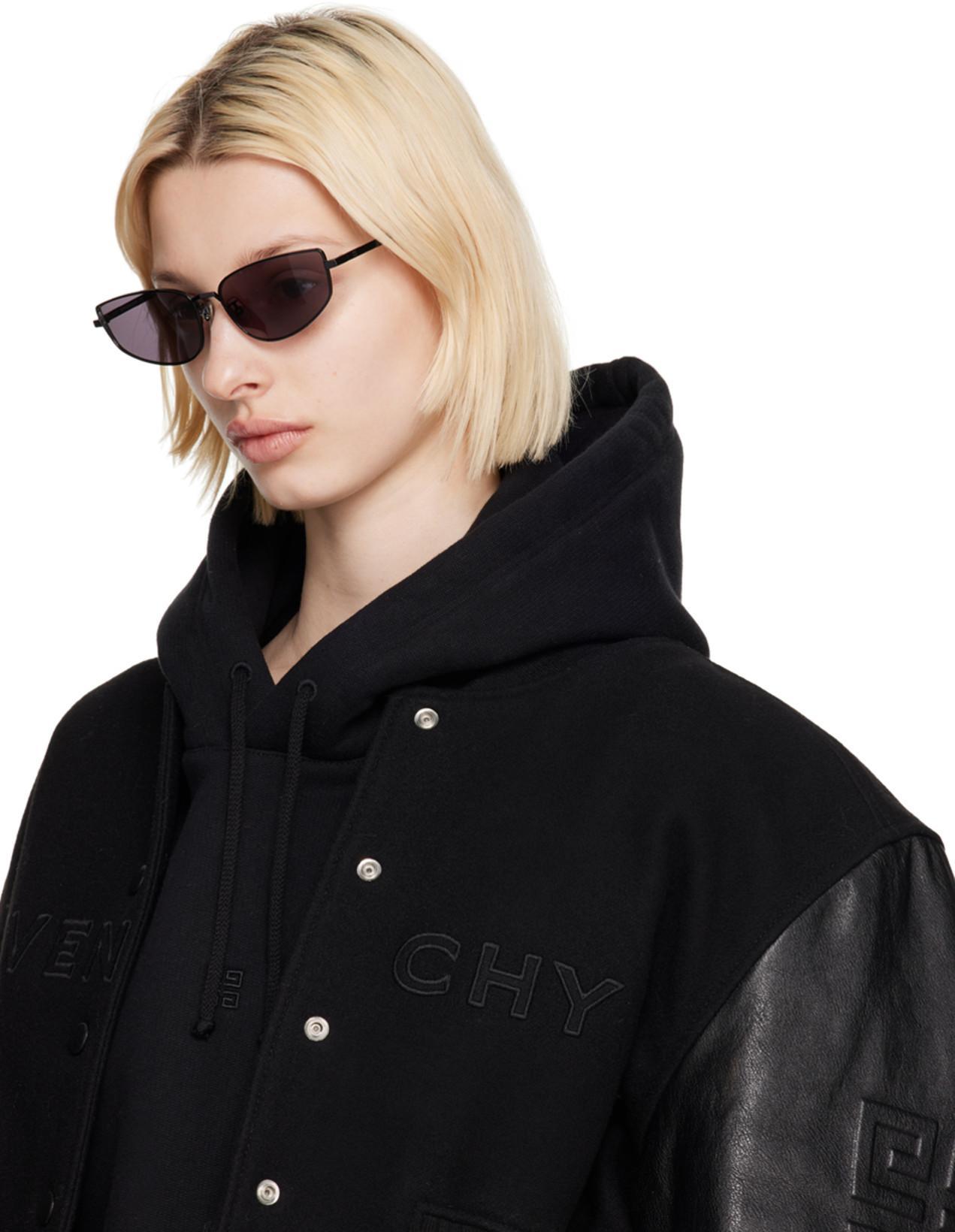 GIVENCHY Wool And Leather Jacket With Embossed Logo In Black