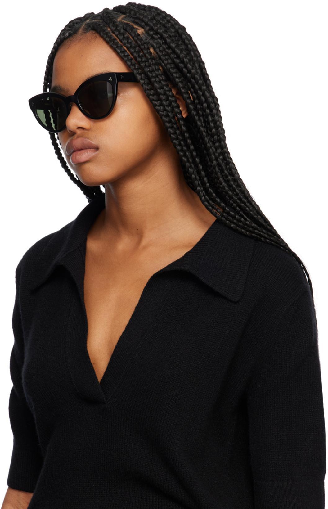 KHAITE Shrunked Jo Cashmere-blend Polo Sweater In Black