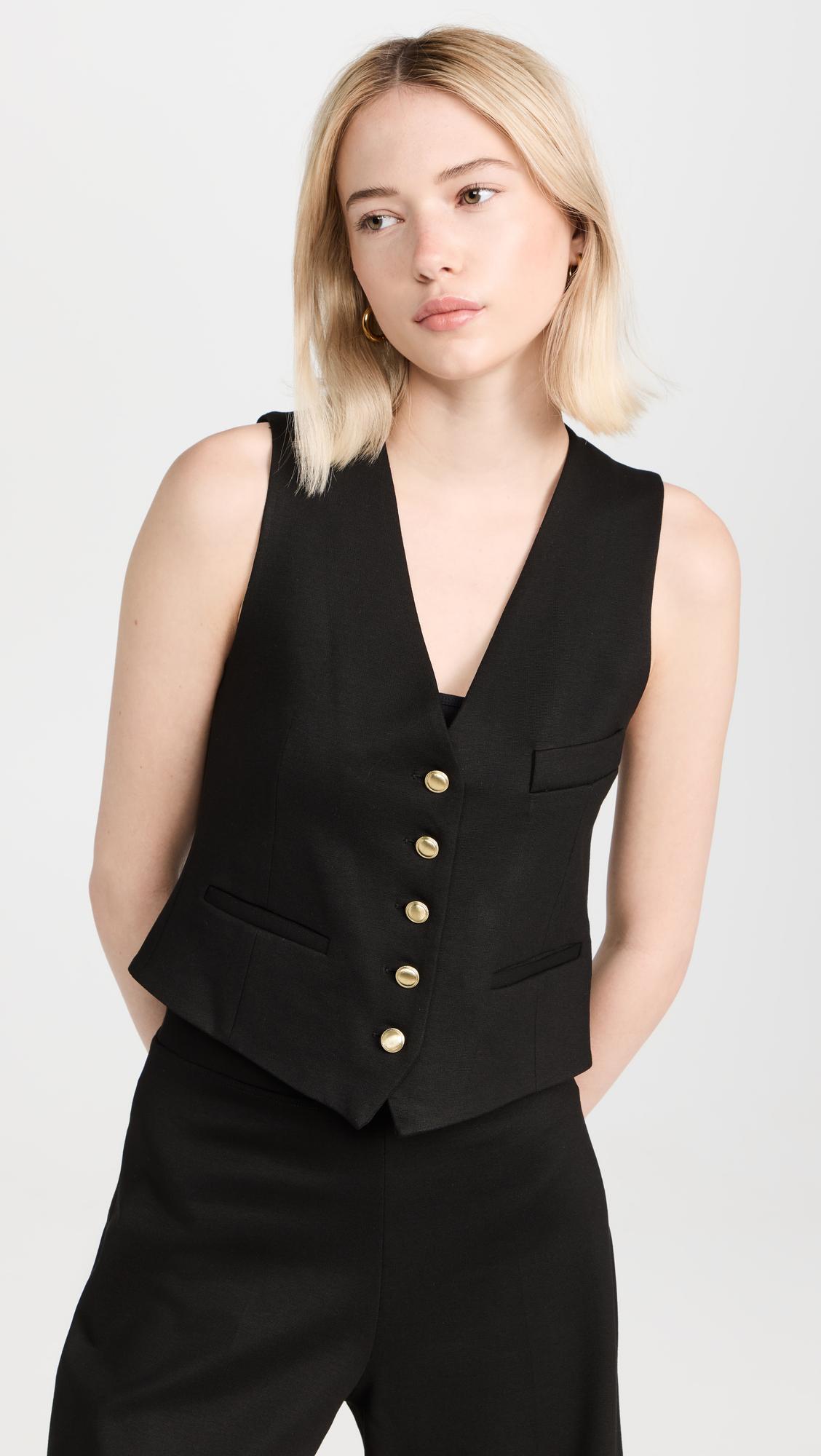 ROSETTA GETTY Pintuck Wide Leg Pant In Black