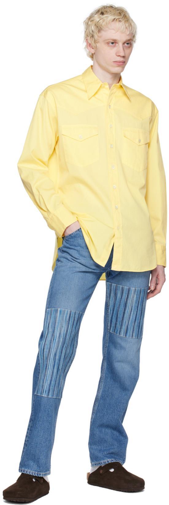 HAULIER Yellow Mel Western Shirt In Citron