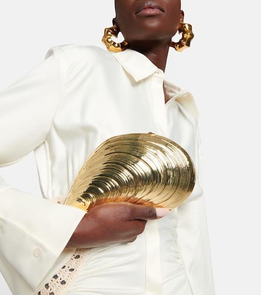 SIMKHAI Bridget Metal Oyster Shell Clutch In Non Definito