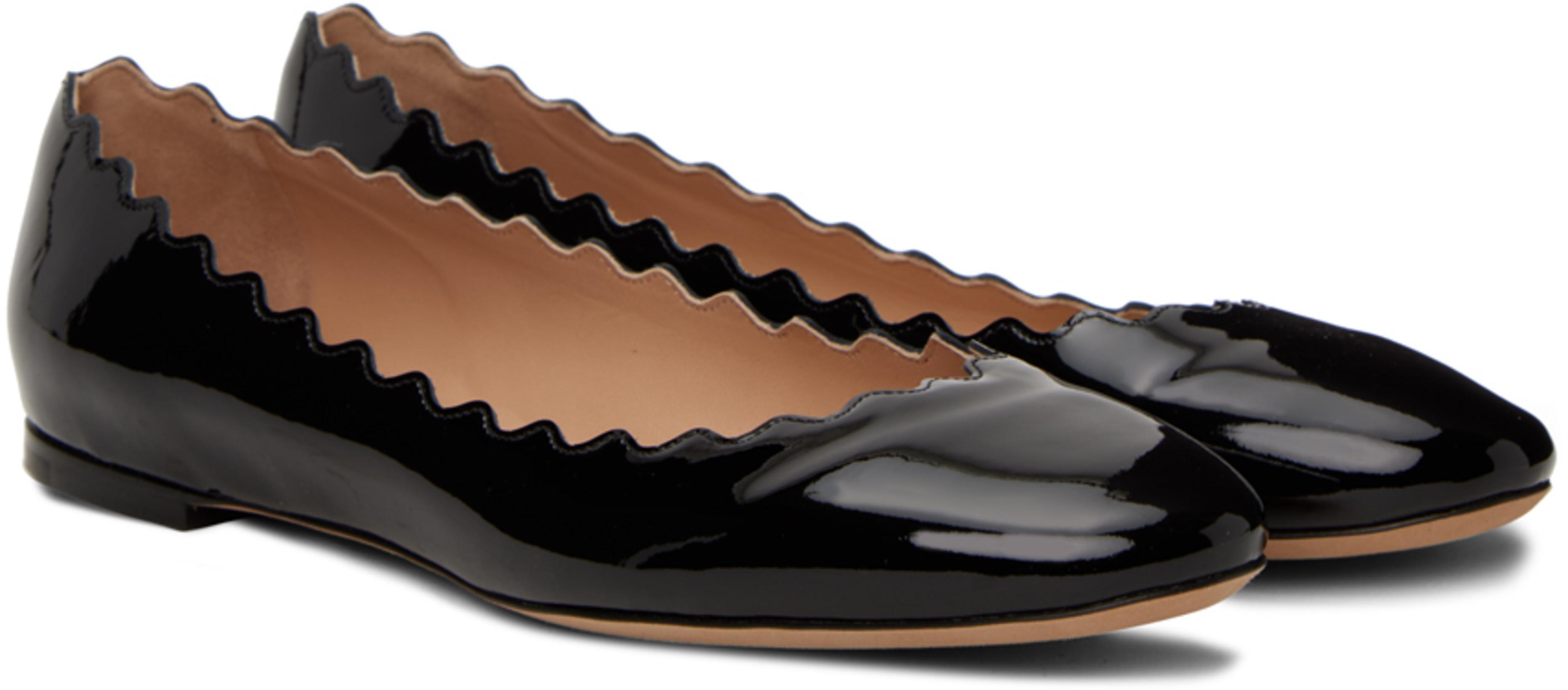 CHLOÉ Lauren Nappa Leather Ballet Flats In Black