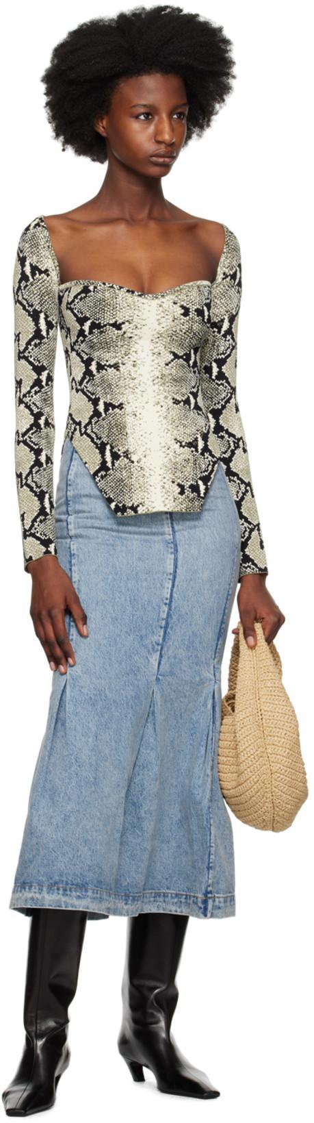 KHAITE Khaki & Black Maddy Long Sleeve T-shirt In Multi