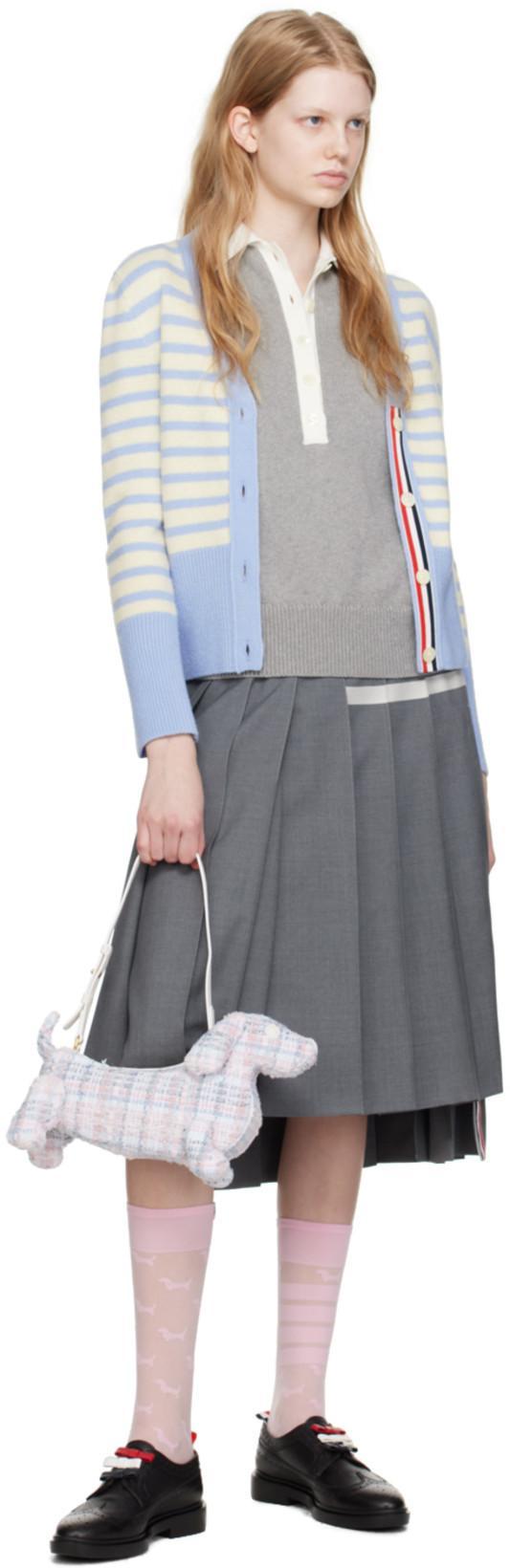 THOM BROWNE Pleated Skirt In Grey