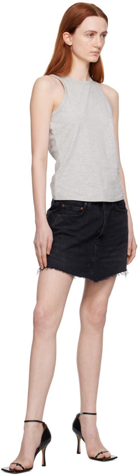 AGOLDE Black Parker Denim Miniskirt