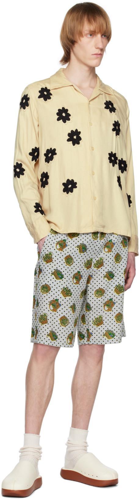 NOMA T.D. Gray Summer Shorts In Baskets - Gray