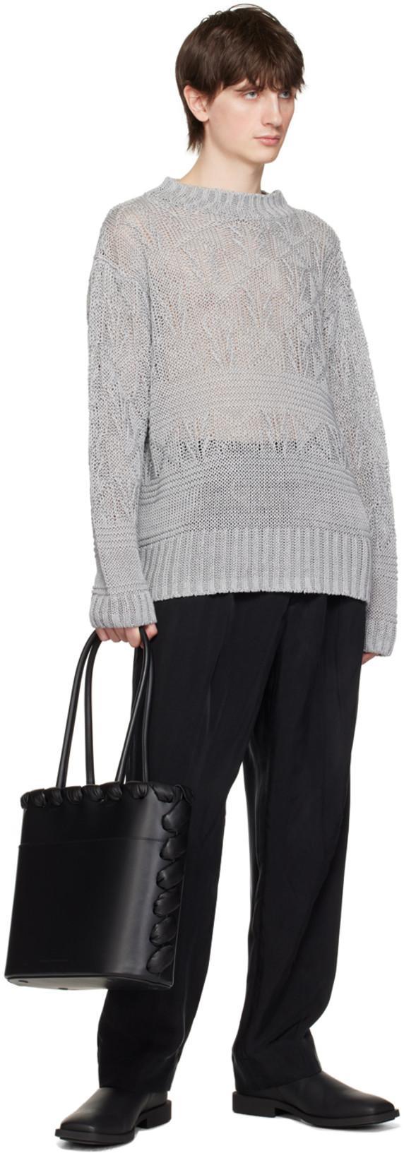 TH PRODUCTS Gray Semi-sheer Sweater In Grey