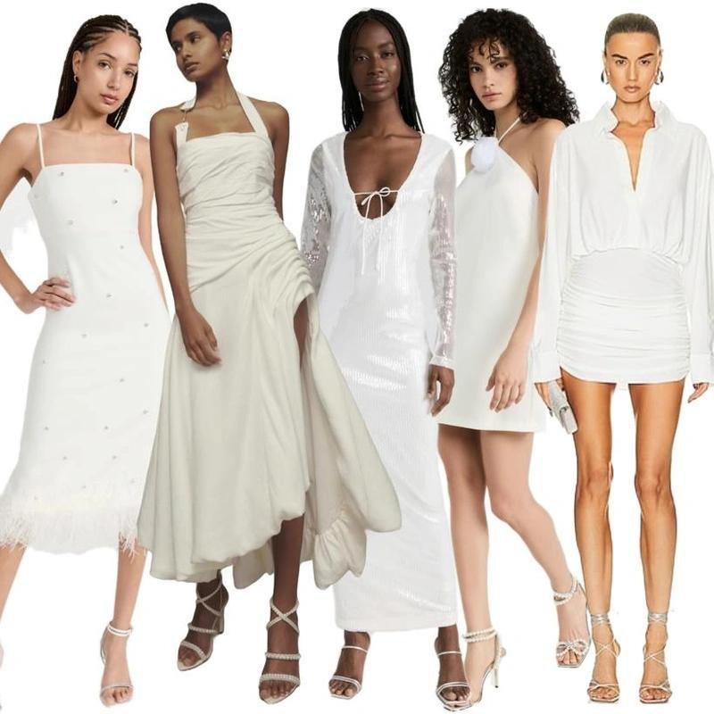 STAUD Wells Poplin Mini Dress In White