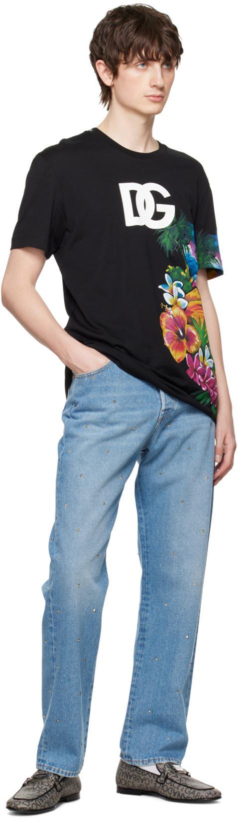 DOLCE & GABBANA Logo-plaque Jacquard Loafers In Brown