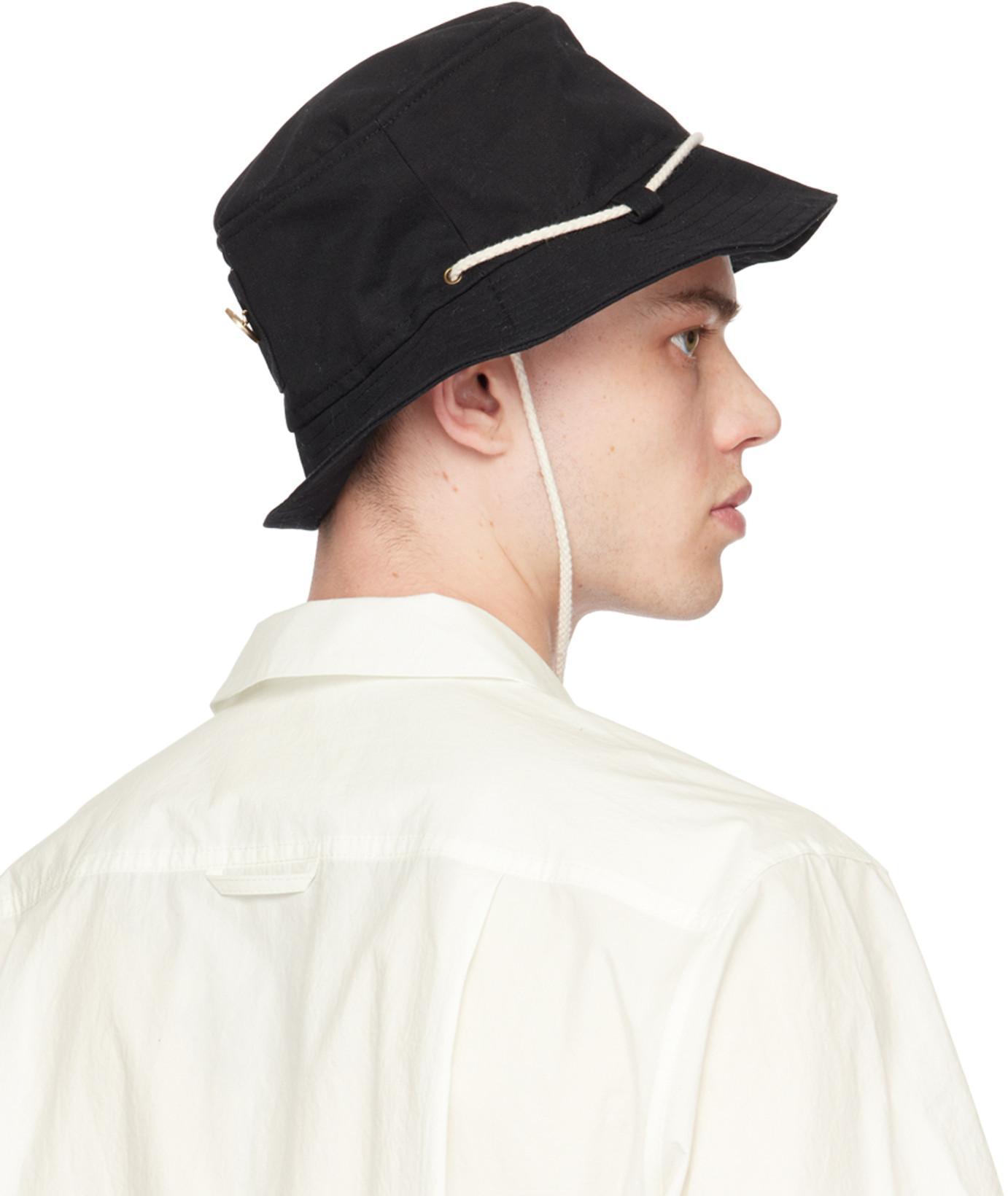 XENIA TELUNTS Black Drawstring Bucket Hat