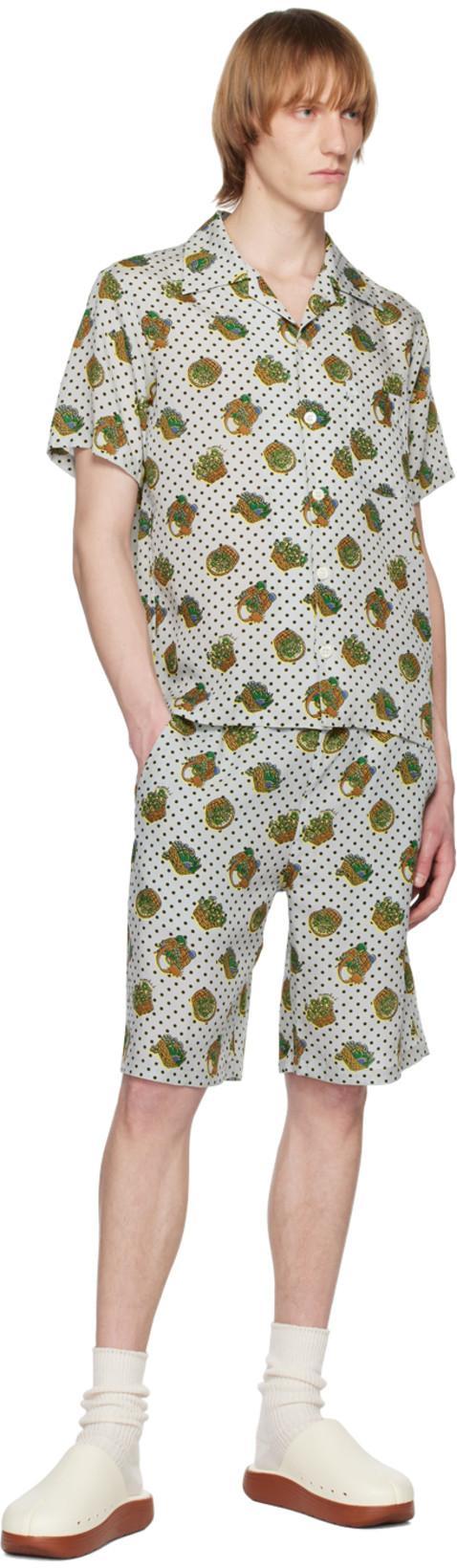 NOMA T.D. Gray Summer Shorts In Baskets - Gray