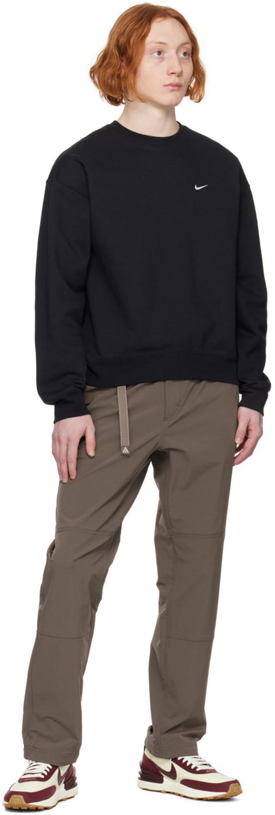 NIKE Solo Swoosh Oversized Logo-embroidered Cotton-blend Jersey Sweatshirt In Black