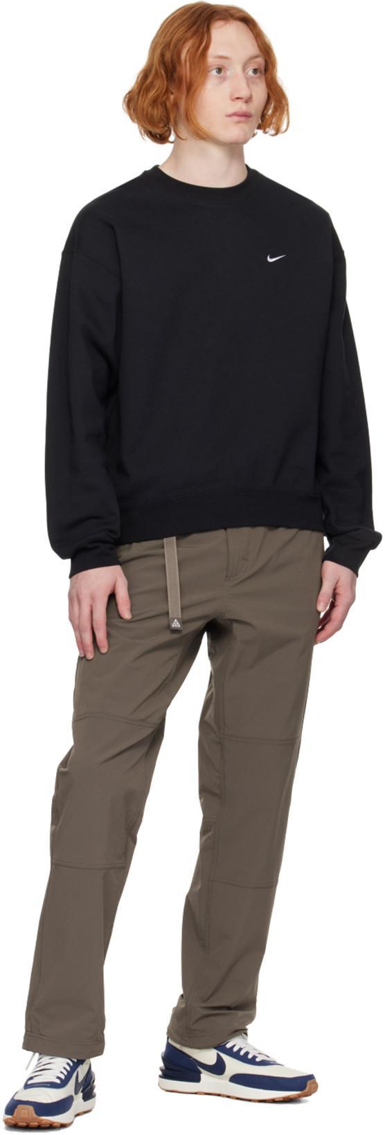 NIKE Solo Swoosh Oversized Logo-embroidered Cotton-blend Jersey Sweatshirt In Black