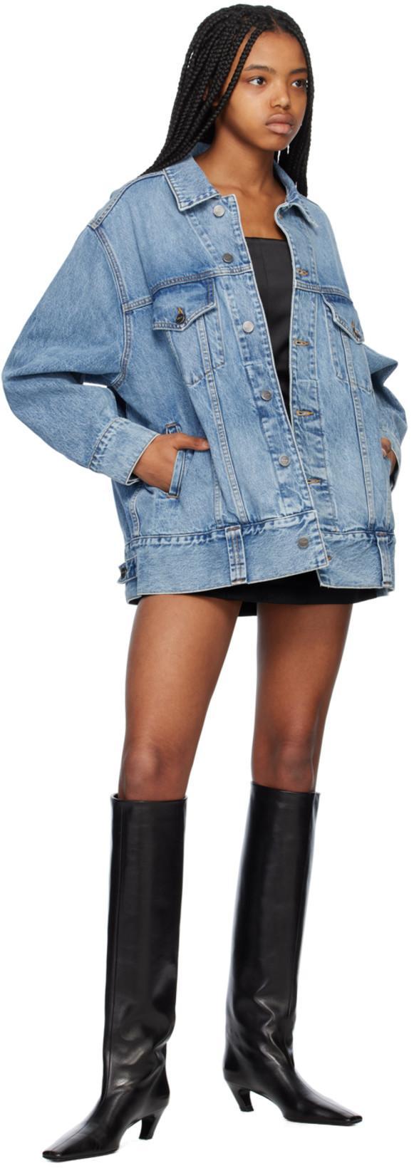 KHAITE Davis Slouchy Leather Knee Boots In Black