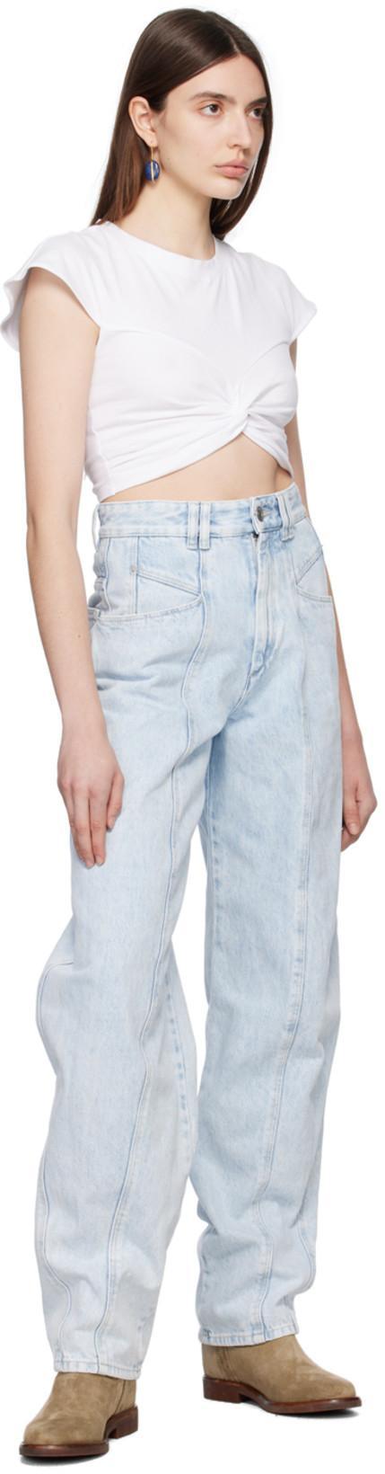 ISABEL MARANT High-rise Wide-leg Jeans In 30lu Light Blue
