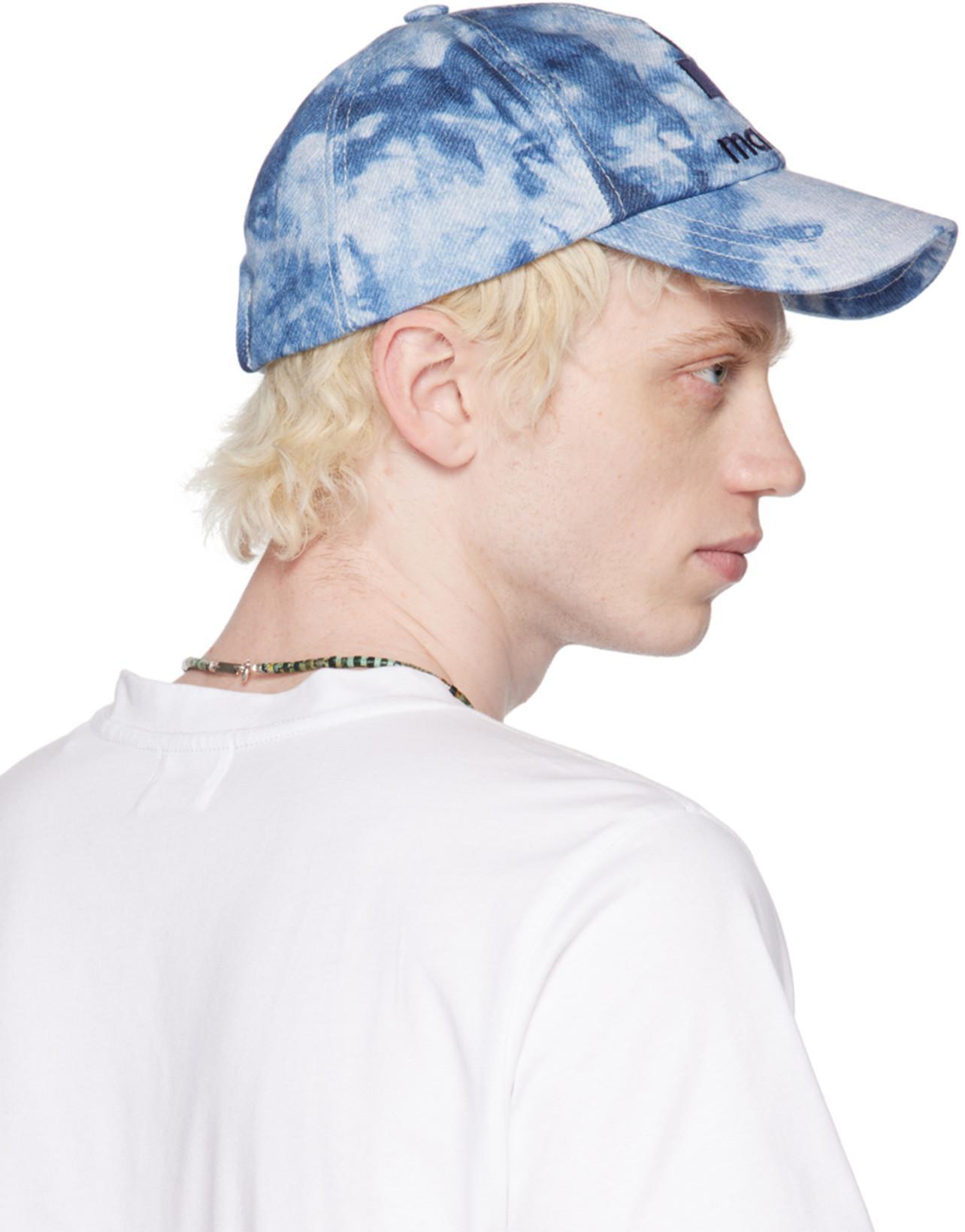 ISABEL MARANT Tyron Tie-dye Logo Baseball Cap In Blue