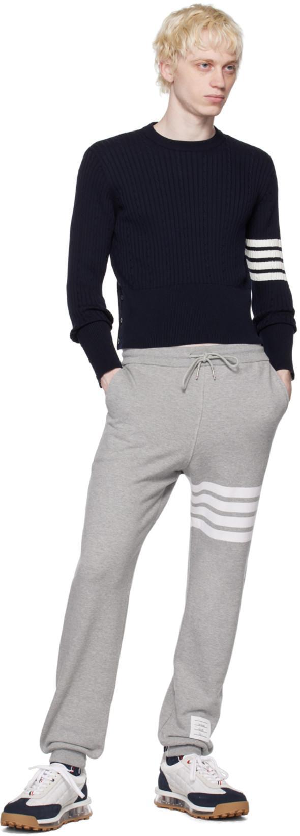 THOM BROWNE Jogger Trousers 4 Bar In Grey