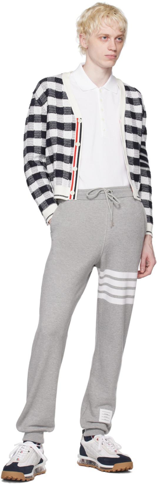 THOM BROWNE Jogger Trousers 4 Bar In Grey