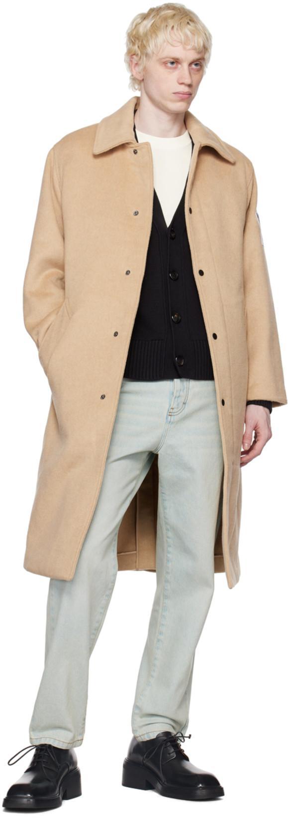 AMI ALEXANDRE MATTIUSSI Ami Paris Logo Embroidered V-neck Cardigan In Animal Print