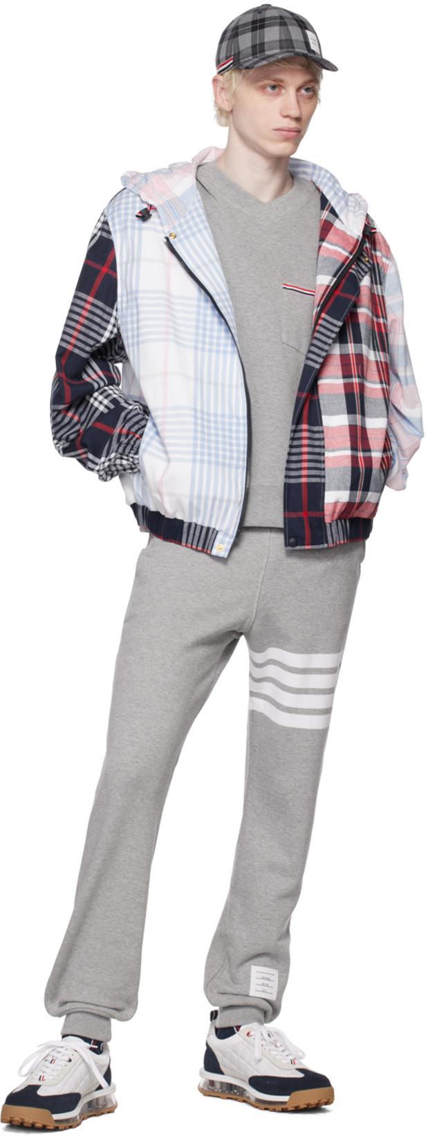 THOM BROWNE Jogger Trousers 4 Bar In Grey