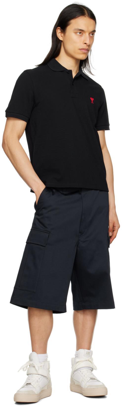 AMI ALEXANDRE MATTIUSSI Ami Paris Ami De Coeur Black Oversize T Shirt