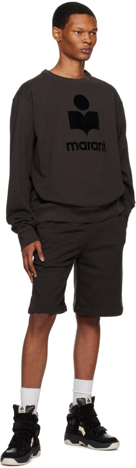 ISABEL MARANT Black Logo-print Sweatshirt In Green