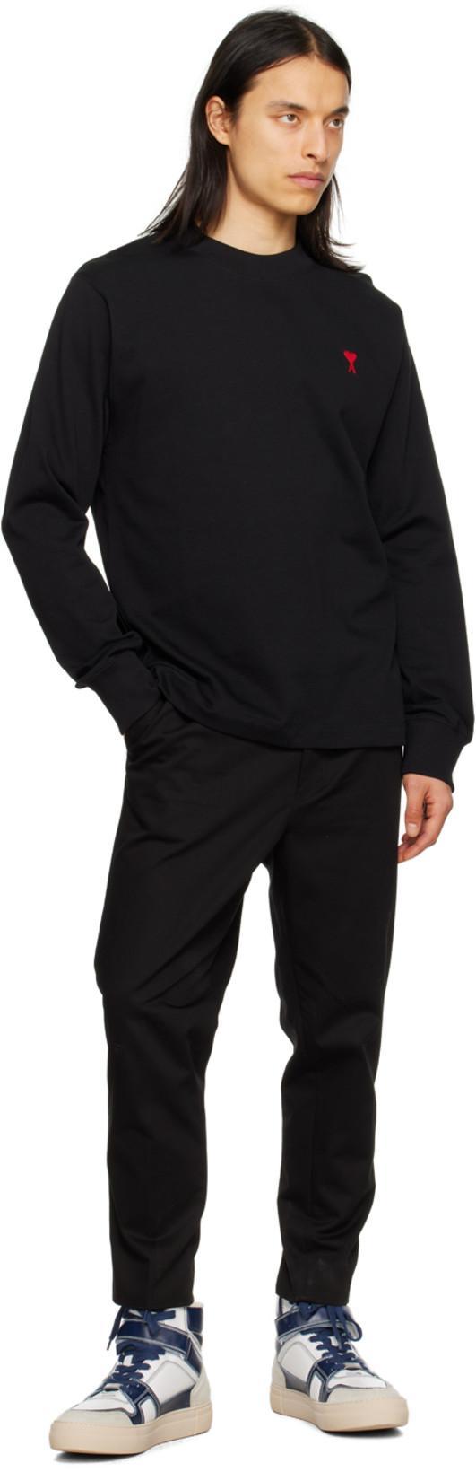 AMI ALEXANDRE MATTIUSSI Pull Col Rond Ami Paris De Coeur In Black