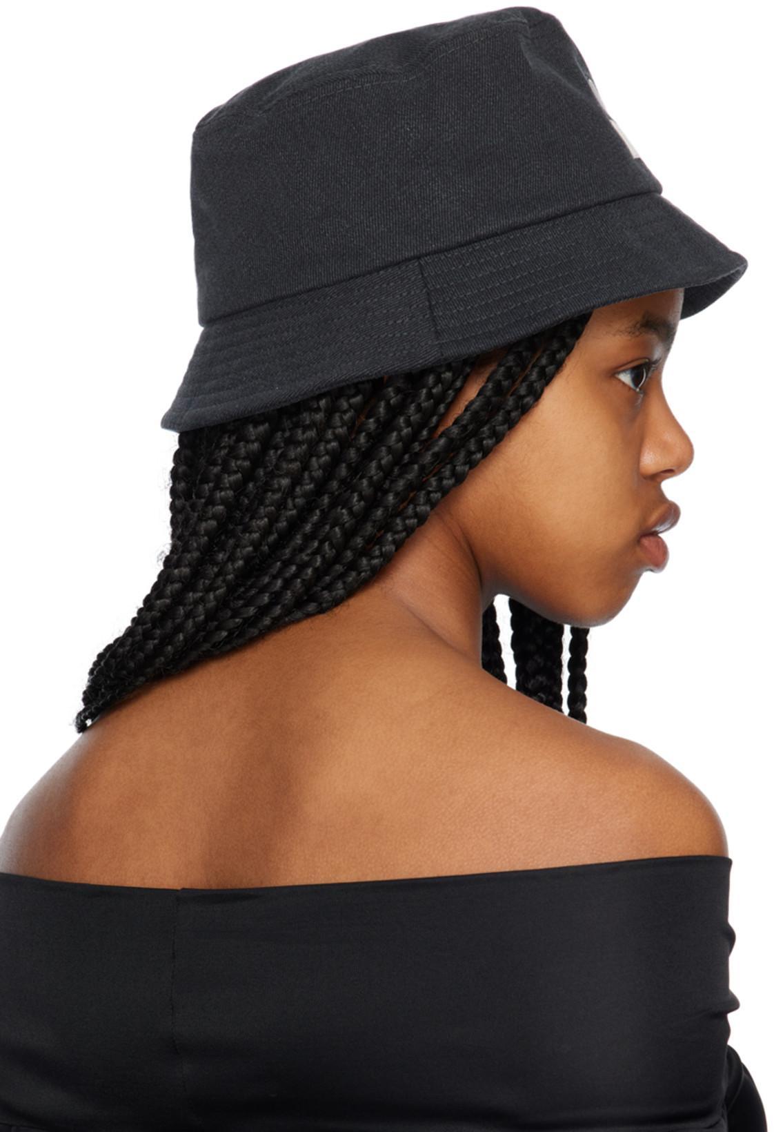 ISABEL MARANT Logo-embroidered Denim Bucket Hat In Black
