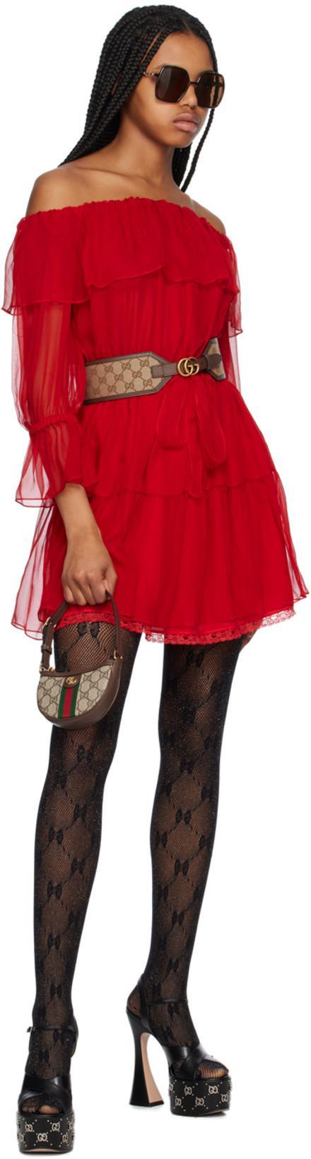 GUCCI Silk Chiffon Dress In Red