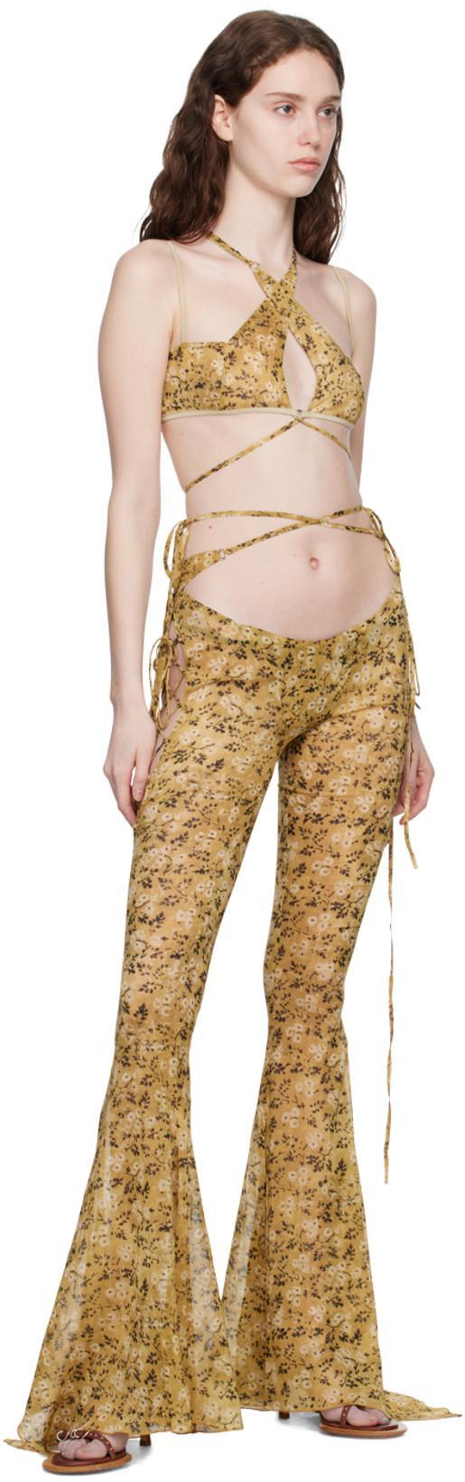 KNWLS Floral Print Flared Trousers In Wallpaper Floral
