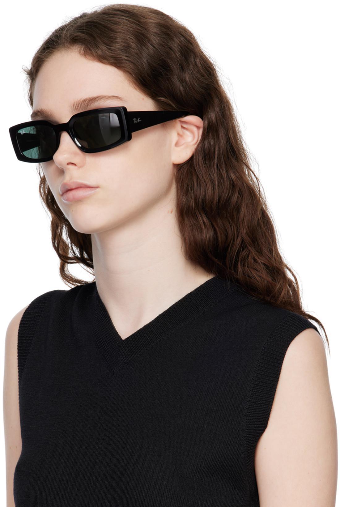 RAY BAN Sunglasses Unisex Kiliane Bio-based - Black Frame Green Lenses 54-21