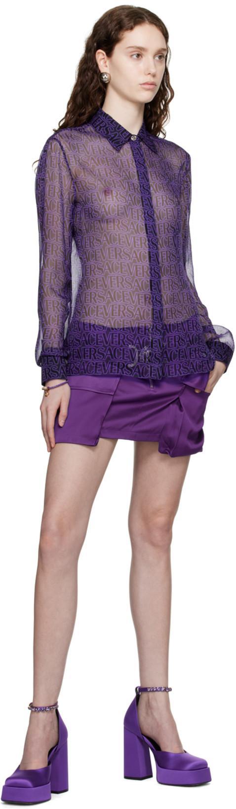 VERSACE Medusa '95 Purple Cargo Mini Skirt