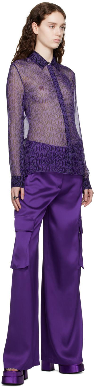 VERSACE Purple Wide Cargo Pants