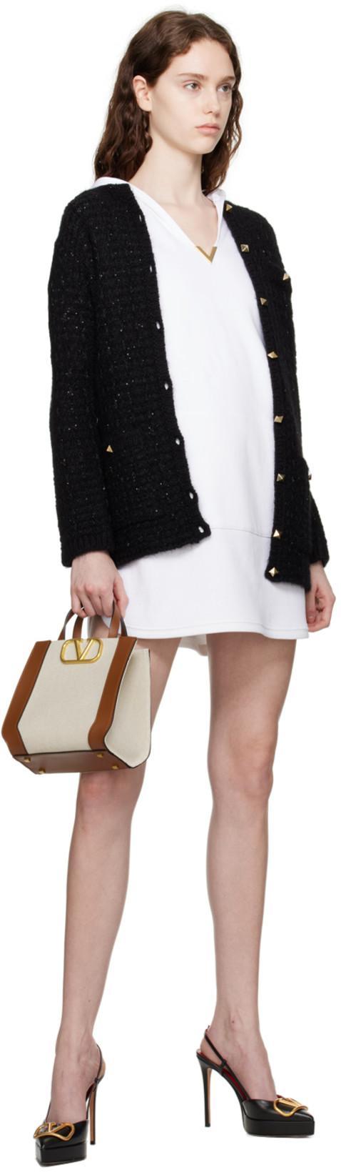 VALENTINO GARAVANI Womens Black Vlogo 120 Pointed-toe Leather Slingback Courts