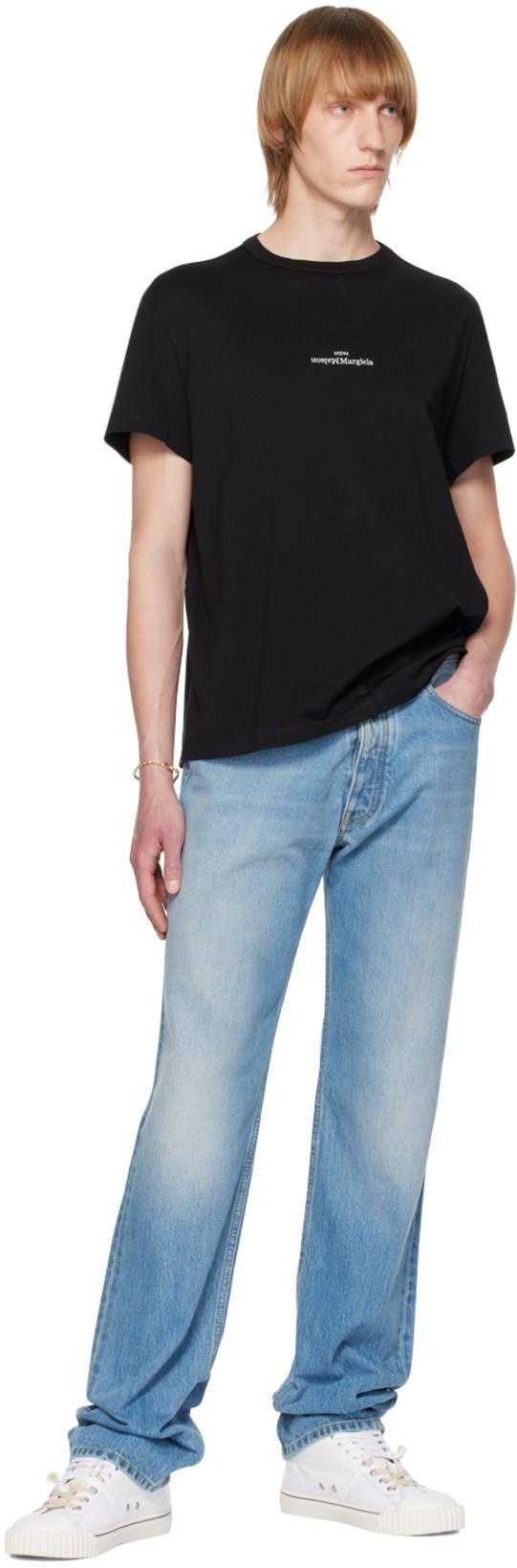 MAISON MARGIELA Distorted Logo T-shirt In Black