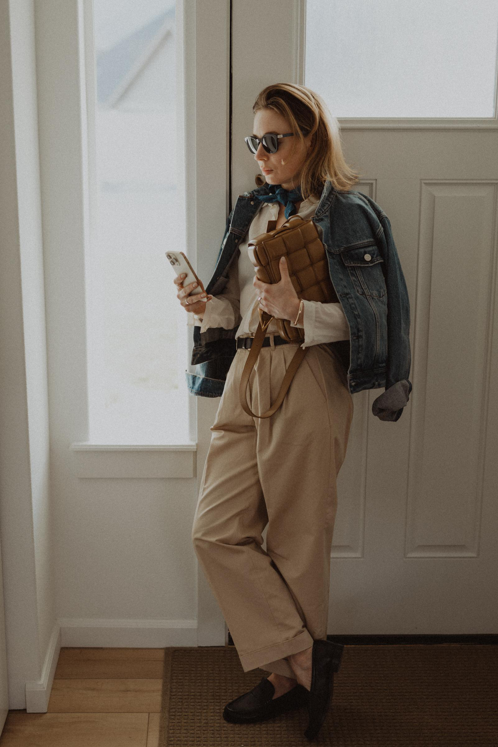 ACNE STUDIOS Relaxed Cropped Denim Jacket In Blue