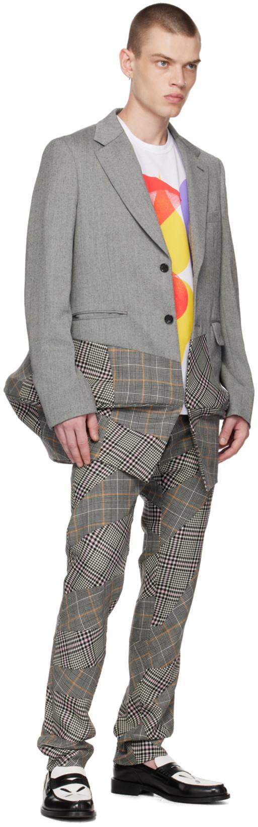 COMME DES GARÇONS HOMME DEUX Black & White Crinoline Blazer In 1 Blk/ntrl X Mult