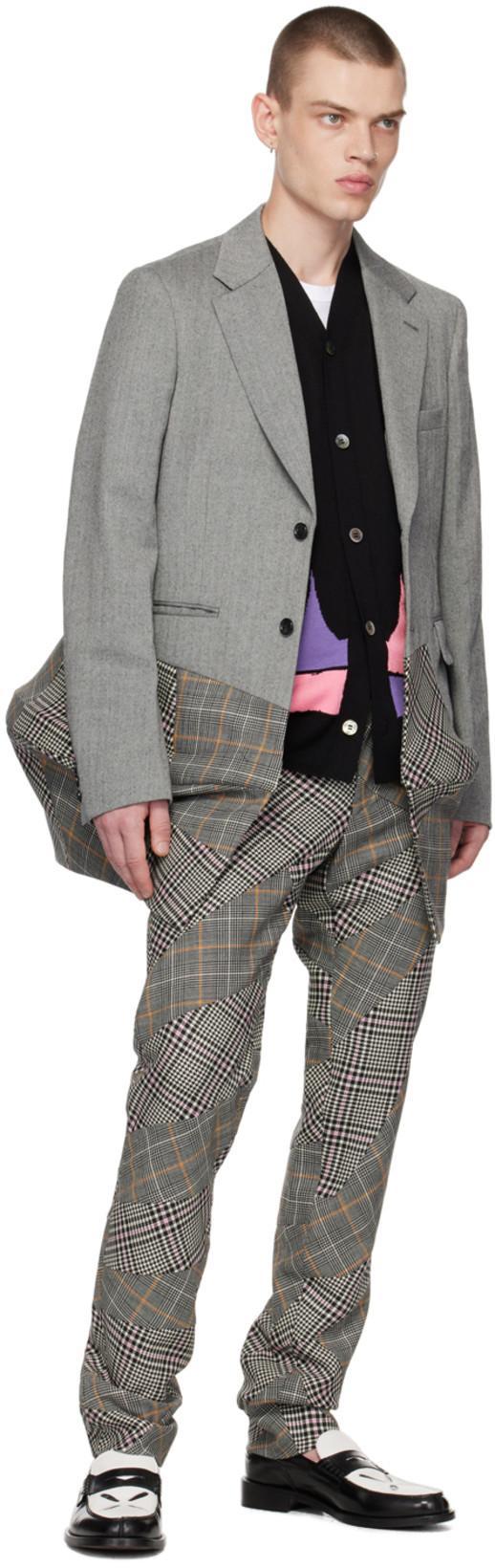 COMME DES GARÇONS HOMME DEUX Black & White Crinoline Blazer In 1 Blk/ntrl X Mult