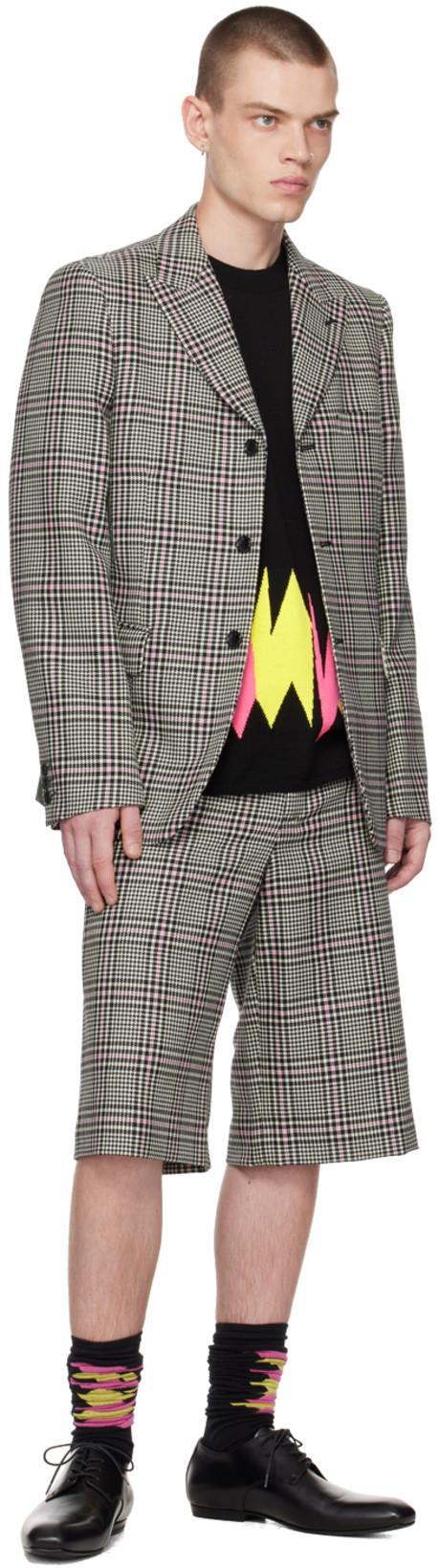 COMME DES GARÇONS HOMME DEUX Black & White Crinoline Blazer In 1 Blk/ntrl X Mult