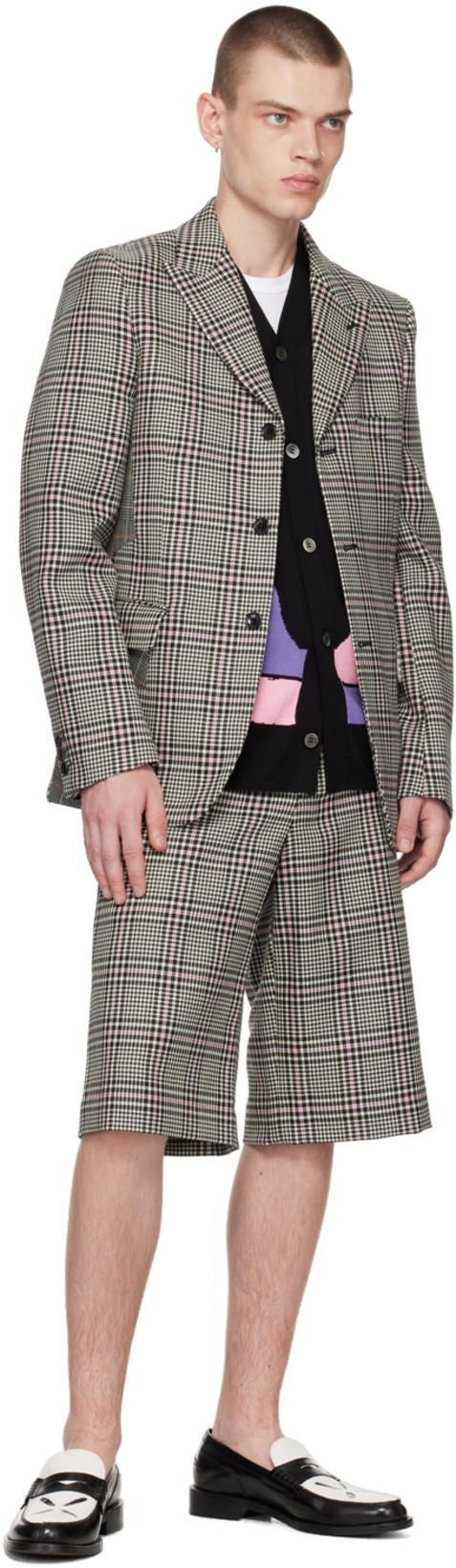 COMME DES GARÇONS HOMME DEUX Black & White Crinoline Blazer In 1 Blk/ntrl X Mult