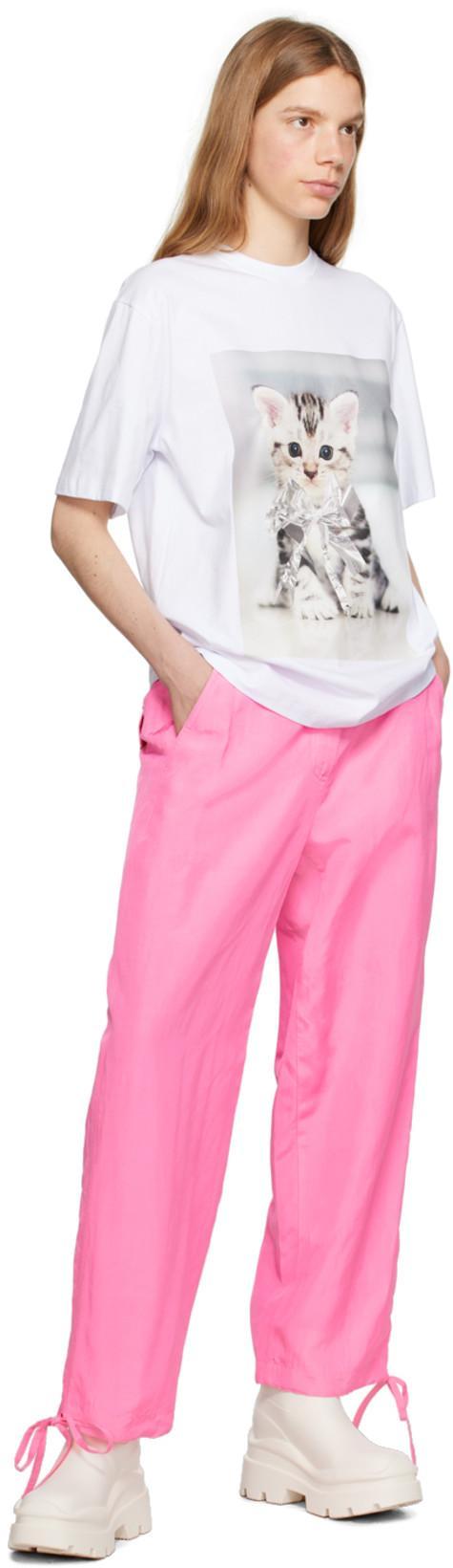 MSGM Synthetic Fibers Trousers In Pink