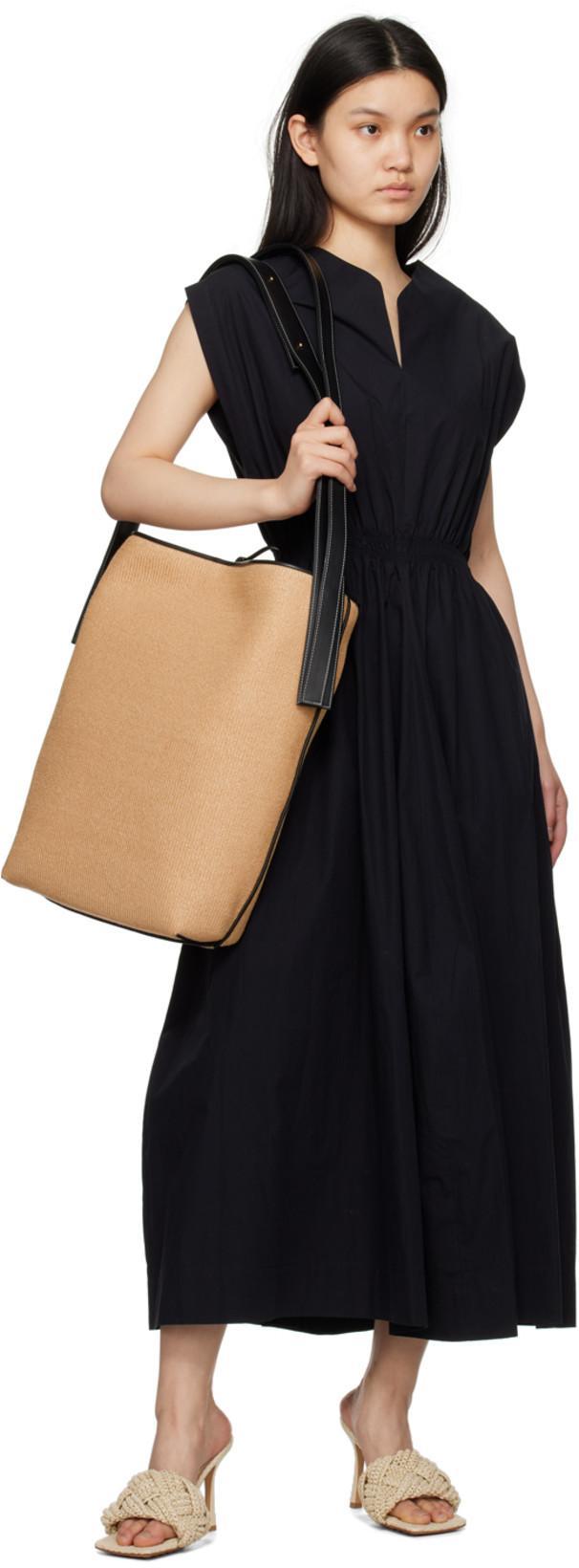 BOTTEGA VENETA Lido 90 Raffia Intrecciato Mule In Beige O Tan